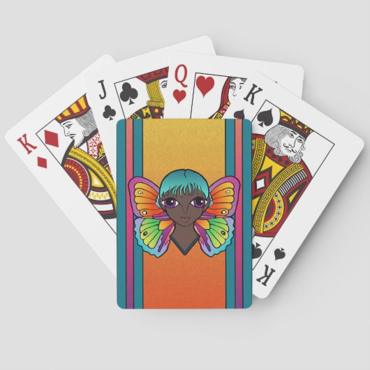 Vrouw met vlindervleugels speelkaarten (Achterkant)