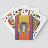 Vrouw met vlindervleugels speelkaarten (Achterkant)