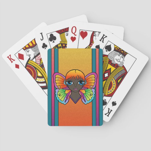 Vrouw met vlindervleugels speelkaarten (Achterkant)