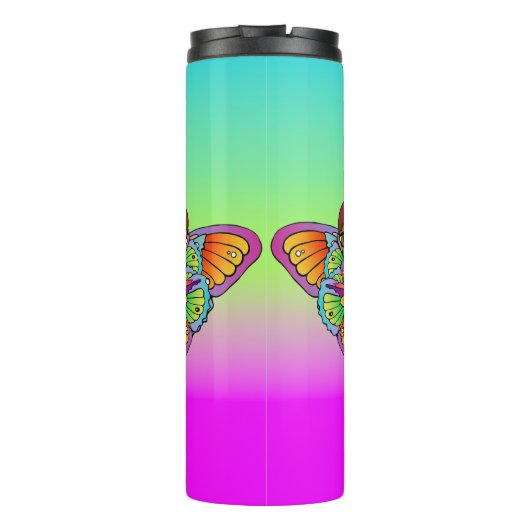 Vrouw met vlindervleugels thermosbeker (Achterkant)
