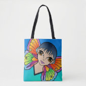 Vrouw met vlindervleugels tote bag (Voorkant)