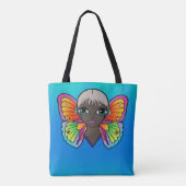 Vrouw met vlindervleugels tote bag (Achterkant)
