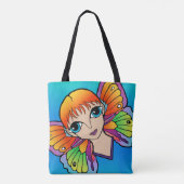 Vrouw met vlindervleugels tote bag (Achterkant)