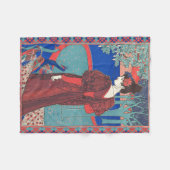 Vrouw met voetgangers Kunst nieuwe  kunst Fleece Deken (Voorkant (Horizontaal))