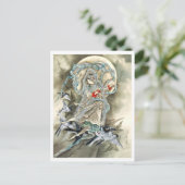 Vrouw met vogels (1890) Toshio Aoki Briefkaart (Staand voorkant)