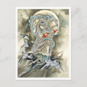 Vrouw met vogels (1890) Toshio Aoki Briefkaart (Voorkant)