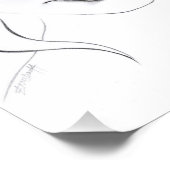 Vrouw met vreemde paarse ogen Minimalistische lijn Foto Afdruk (Hoek)