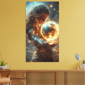 Vrouw met Vuur Orb-Canvas Print (Insitu (Woonkamer))