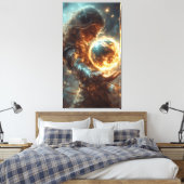 Vrouw met Vuur Orb-Canvas Print (Insitu (Slaapkamer))
