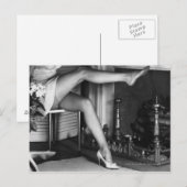 Vrouw met vuurhaard B&W Briefkaart (Voorkant / Achterkant)