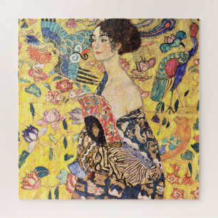 vrouw met waaier - Gustav Klimt Legpuzzel