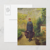 Vrouw met waterkans briefkaart (Voorkant / Achterkant)