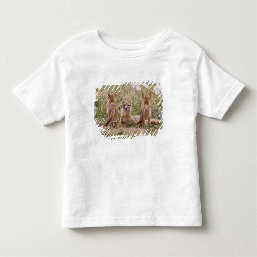 Vrouw met wift fox (Vulpes velox) met jonge Kinder Shirts (Voorkant)