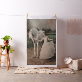 Vrouw met wit paard - LG Print Stof