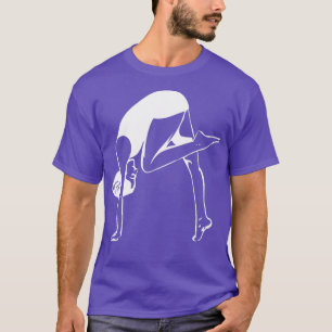 Vrouw met yoga abstracte lijnen tekening 1 t-shirt