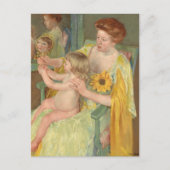 Vrouw met zonnebloem | Mary Cassatt Briefkaart (Voorkant)