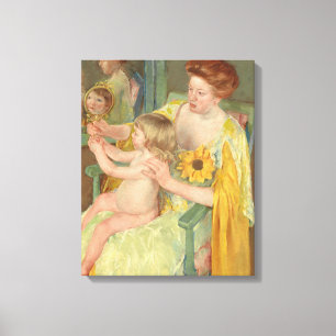 Vrouw met zonnebloem   Mary Cassatt Canvas Afdruk