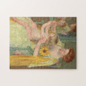 Vrouw met zonnebloem | Mary Cassatt Legpuzzel (Horizontaal)