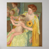 Vrouw met zonnebloem | Mary Cassatt Poster (Voorkant)