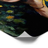 Vrouw met zonnebloem poster (Hoek)