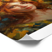 Vrouw met zonnebloemen in haar haar poster (Hoek)