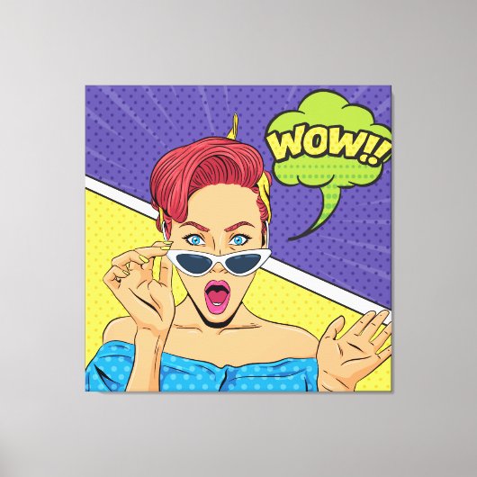 Vrouw met zonnebril canvas afdruk (Voorkant)