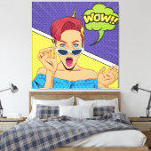 Vrouw met zonnebril canvas afdruk (Insitu (Slaapkamer))