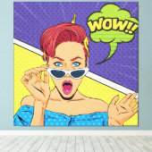 Vrouw met zonnebril canvas afdruk (Insitu (Houten vloer))