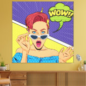 Vrouw met zonnebril canvas afdruk (Insitu (Woonkamer))