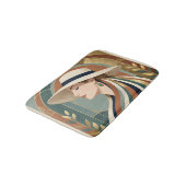 Vrouw met zonnehoed art deco badmat (Gekanteld)