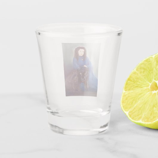 Vrouw met zwart Panter Shot Glass Shot Glas (Achterkant)