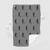 Vrouw met zwarte golfer Silhouette Golfhanddoek (Insitu)
