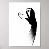 Vrouw met zwarte handschoen, minimale  poster (Voorkant)
