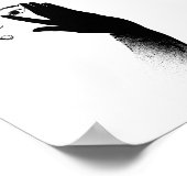 Vrouw met zwarte handschoen, minimale  poster (Hoek)