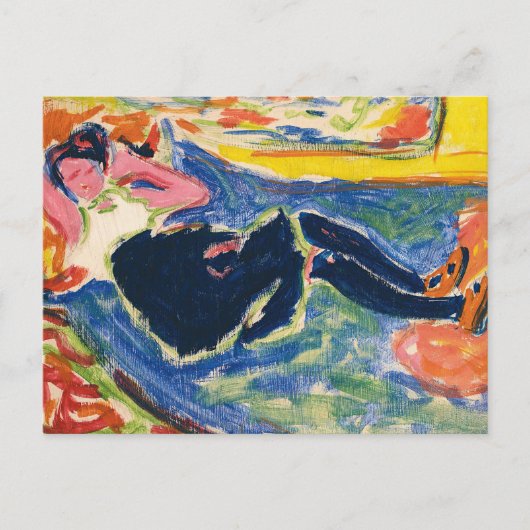 Vrouw met zwarte kousen | Ernst Ludwig Kirchner Briefkaart (Voorkant)