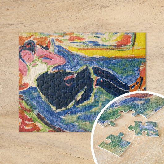 Vrouw met zwarte kousen | Ernst Ludwig Kirchner Legpuzzel