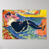 Vrouw met zwarte kousen | Ernst Ludwig Kirchner Poster (Voorkant)
