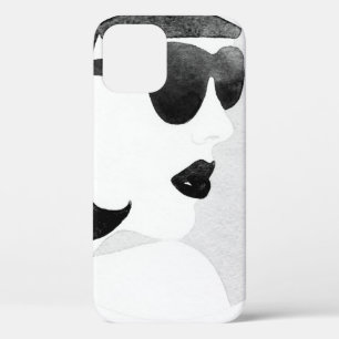 Vrouw met zwarte zonnebril. Mode illustratie. Case-Mate iPhone Case