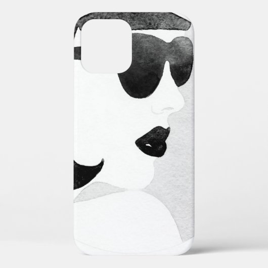 Vrouw met zwarte zonnebril. Mode illustratie. Case-Mate iPhone Case (Achterkant)