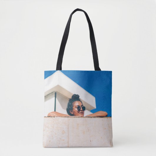 Vrouw met zwarte zonnebril tote bag (Voorkant)
