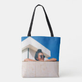 Vrouw met zwarte zonnebril tote bag (Achterkant)
