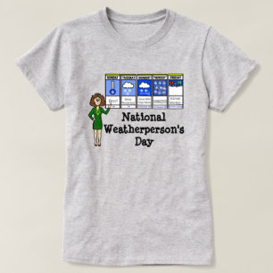 Vrouw Meteoroloog Weather Forecast T-Shirt