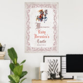 Vrouw Middeleeuwen Middeleeuwen Welkom Bord Poster (Thuiskantoor)