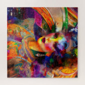 Vrouw Mixed Media Collage Legpuzzel (Horizontaal)