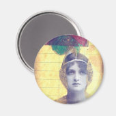  vrouw Mixed Media Collage Magneet (Voorkant / Achterkant)