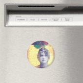  vrouw Mixed Media Collage Magneet (Insitu (Vaatwasser))