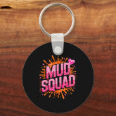Vrouw Modderige Modder Run Squad Modderige Hardlop Sleutelhanger (Voorkant)