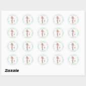  Vrouw Mode & Kerstmis groet Ronde Sticker (Vel)
