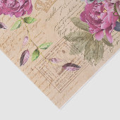  Vrouw Mode Roze Bloemen & Handschrift Tissuepapier (Detail)