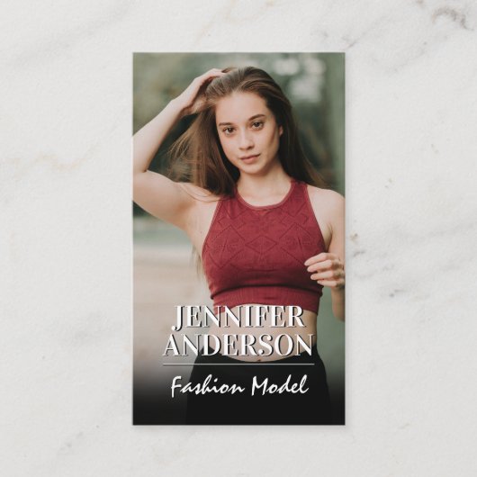 Vrouw Model in Sport Draag Visitekaartje (Voorkant)